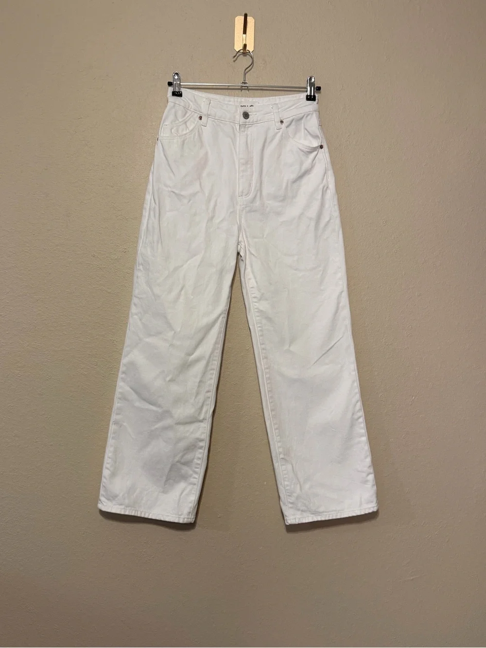 Rollas White Heidi High Rise Loose Straight Jeans Size 27